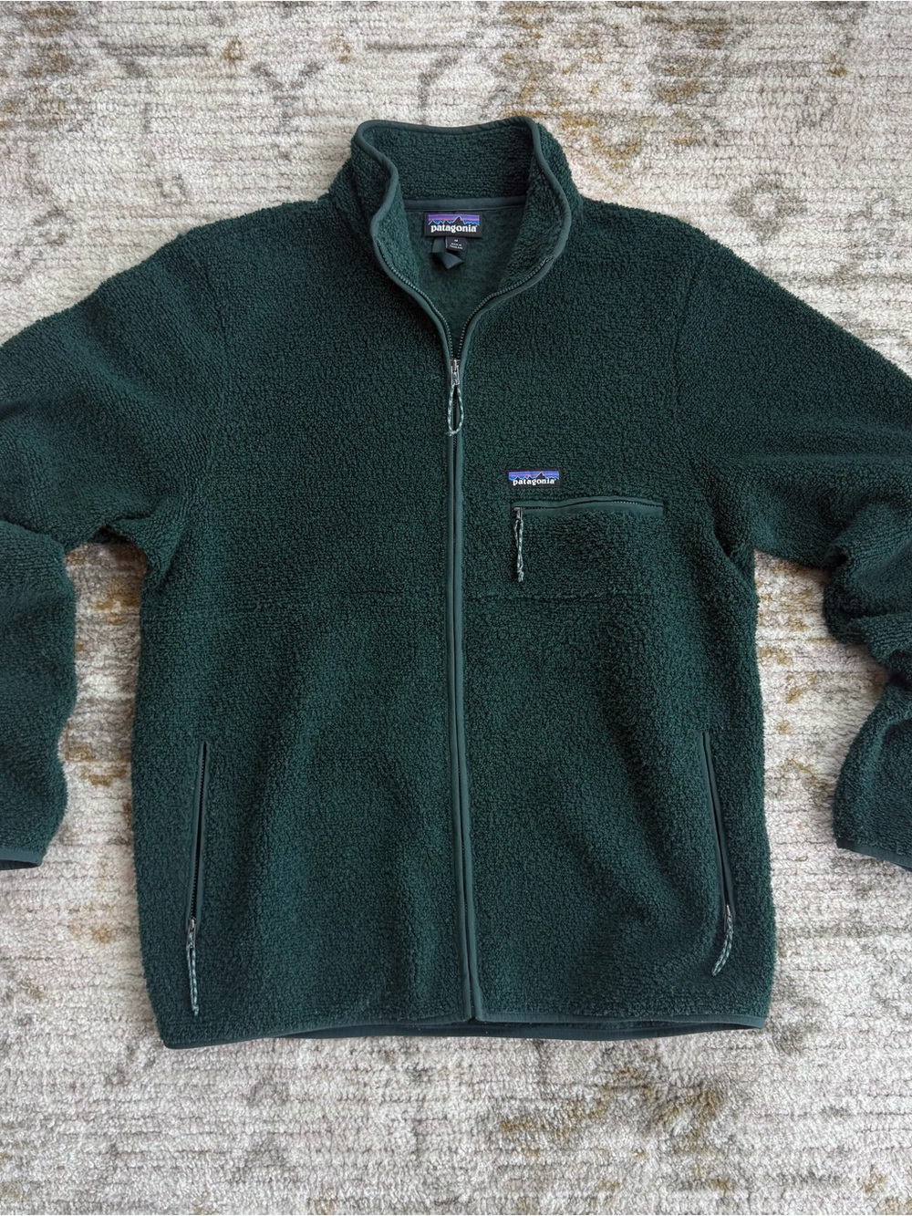 Patagonia Forest Green Sherpa Full-Zip Jacket